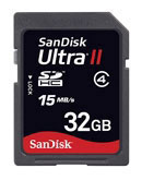 Sandisk 32GB Secure Digital Ultra II (SDSDH-032G-E11)